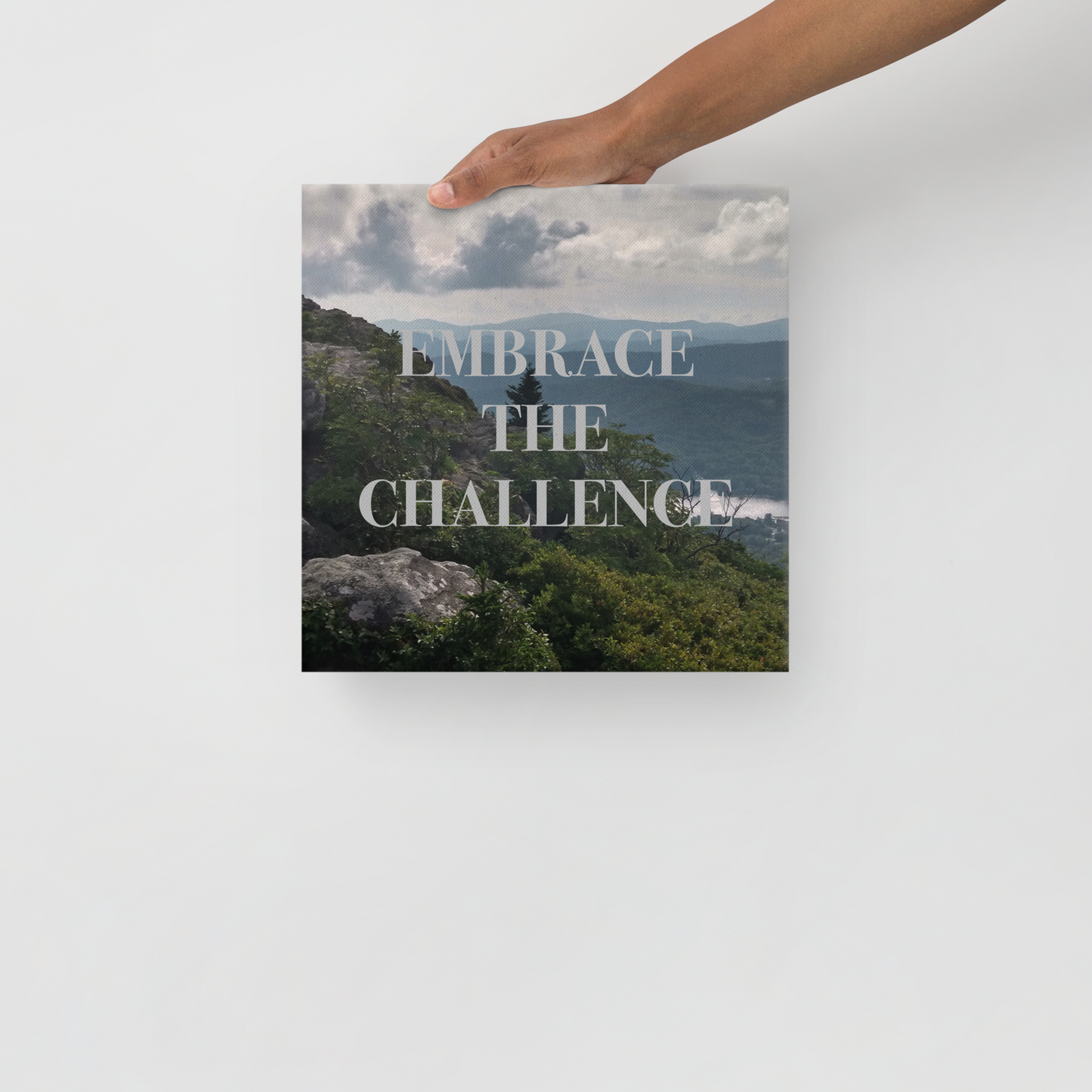 Inspirational Wall Art Mountain Landscape Canvas Home Office Decor Embrace Challenge Quote Nature Gift Motivational Print Bedroom Decor