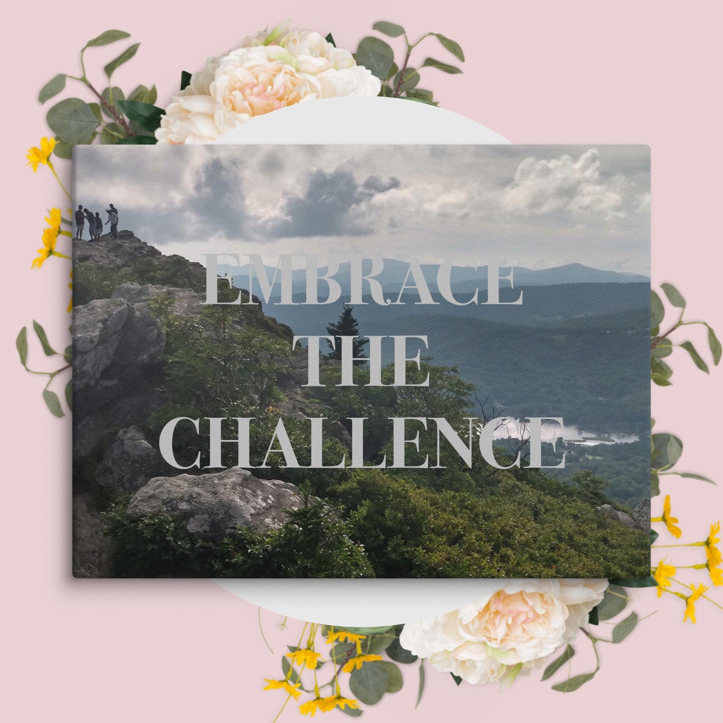 Inspirational Wall Art Mountain Landscape Canvas Home Office Decor Embrace Challenge Quote Nature Gift Motivational Print Bedroom Decor