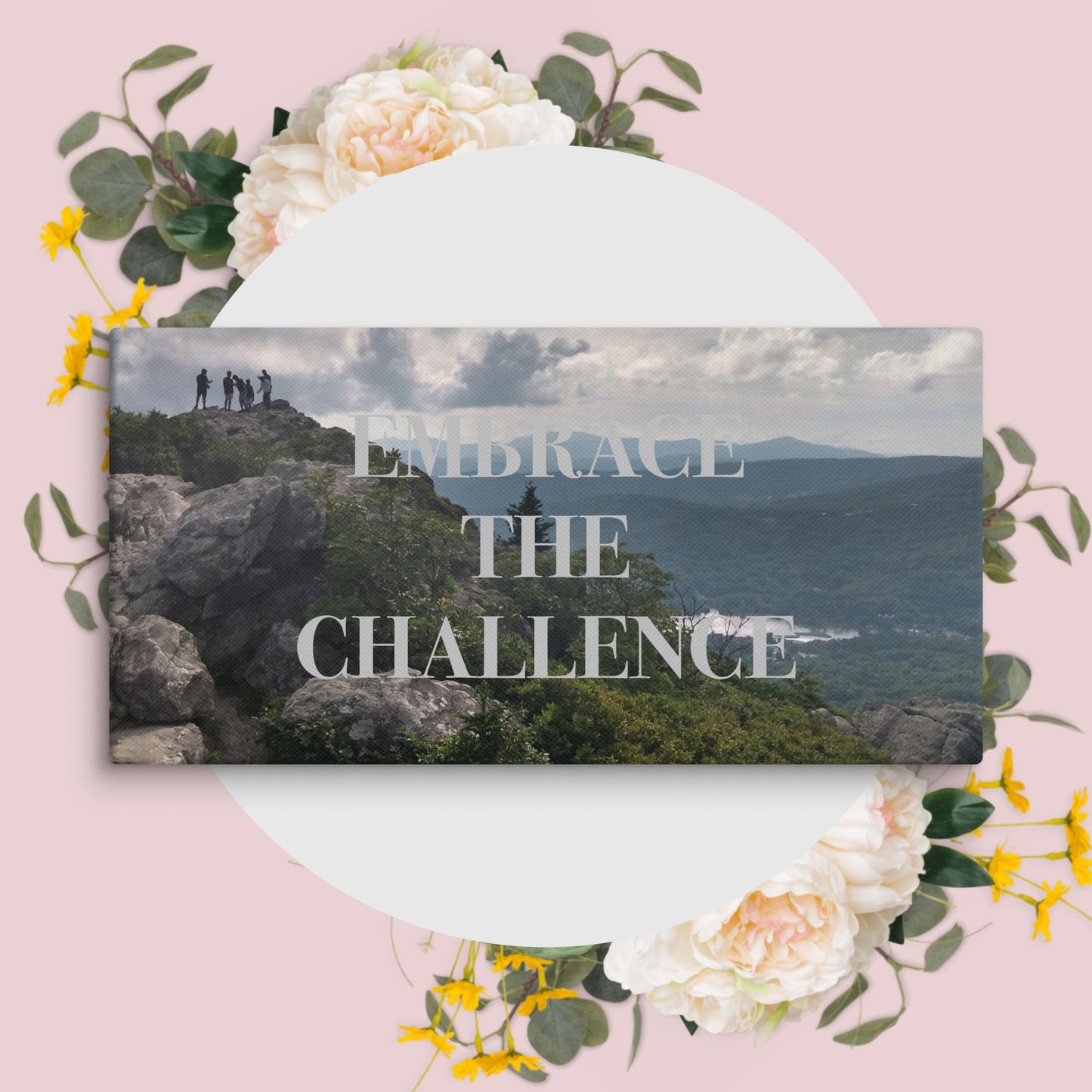 Inspirational Wall Art Mountain Landscape Canvas Home Office Decor Embrace Challenge Quote Nature Gift Motivational Print Bedroom Decor