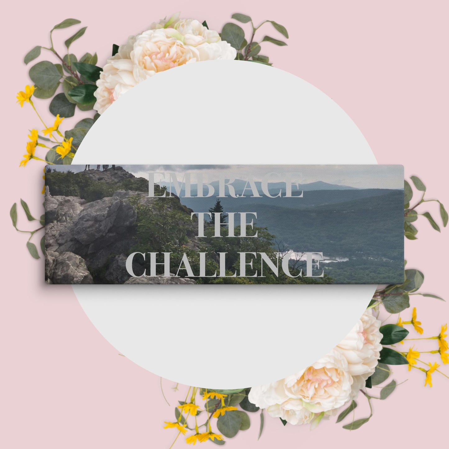 Inspirational Wall Art Mountain Landscape Canvas Home Office Decor Embrace Challenge Quote Nature Gift Motivational Print Bedroom Decor