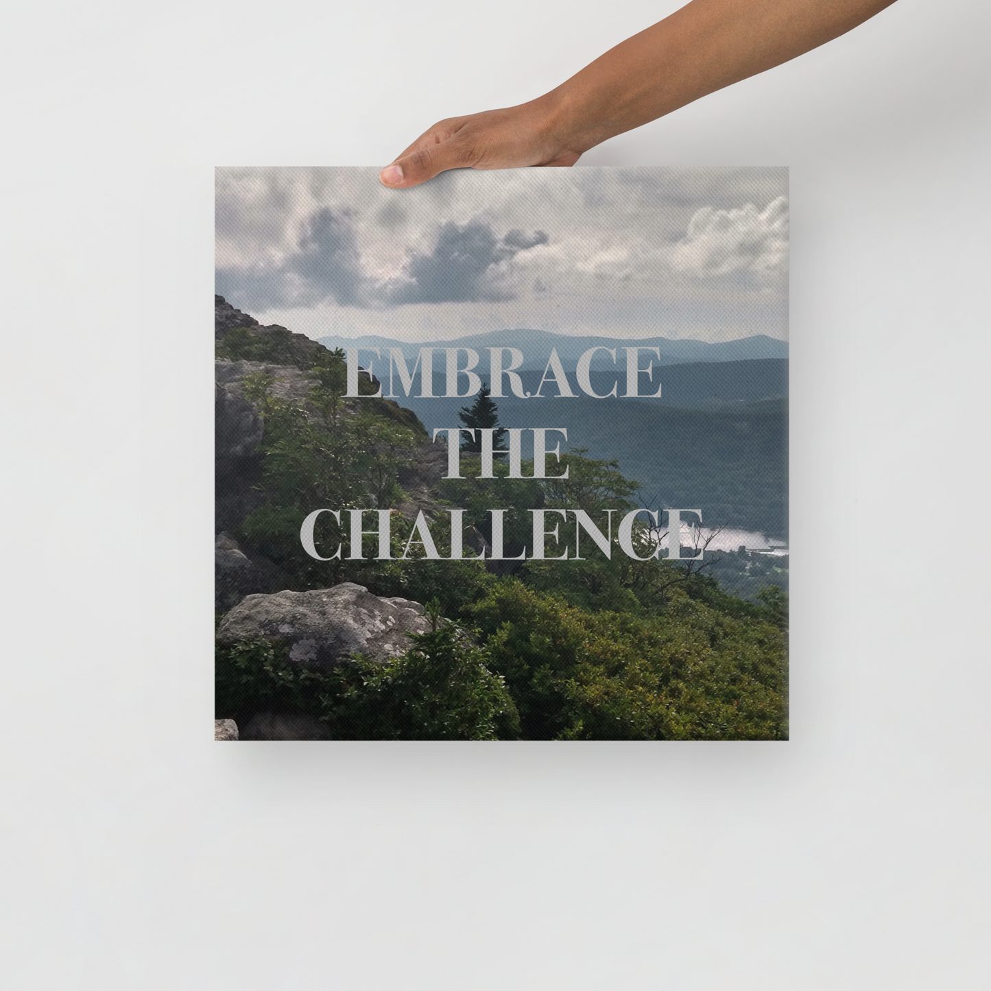 Inspirational Wall Art Mountain Landscape Canvas Home Office Decor Embrace Challenge Quote Nature Gift Motivational Print Bedroom Decor