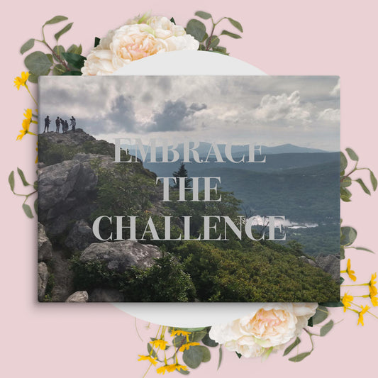 Inspirational Wall Art Mountain Landscape Canvas Home Office Decor Embrace Challenge Quote Nature Gift Motivational Print Bedroom Decor