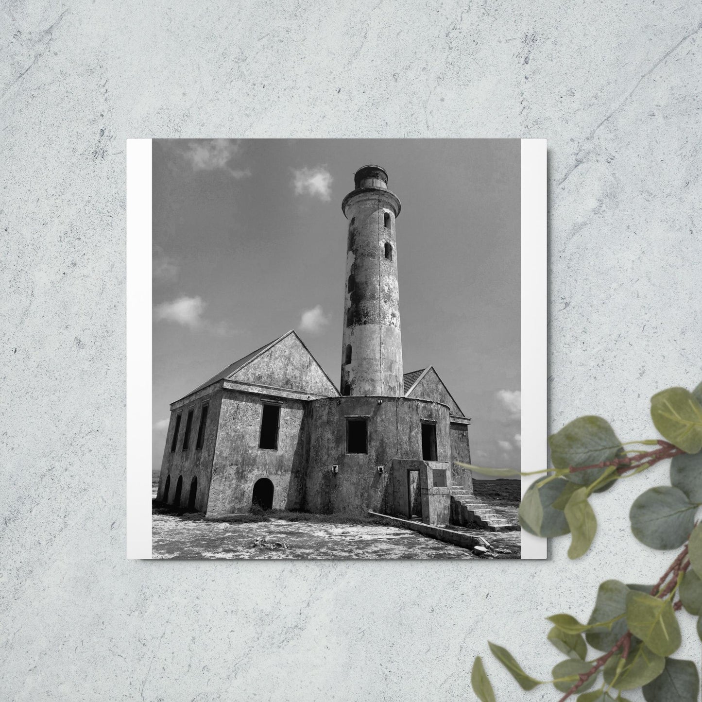 LIGHTHOUSE, BLACK AND WHITE, Metal prints