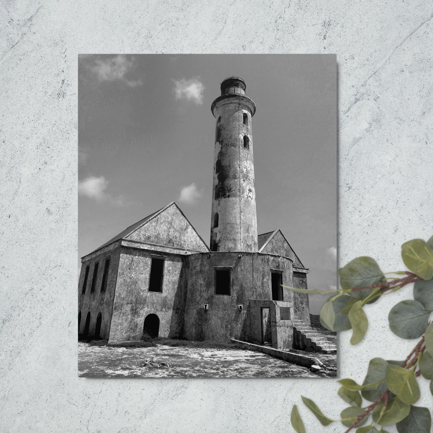 LIGHTHOUSE, BLACK AND WHITE, Metal prints