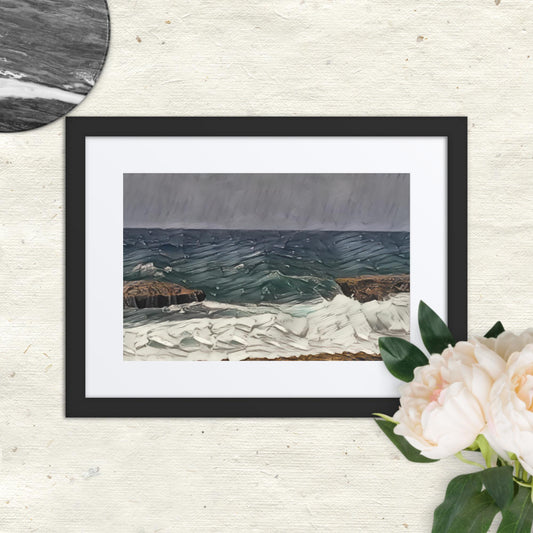 Waves at the Curacao, Framed poster