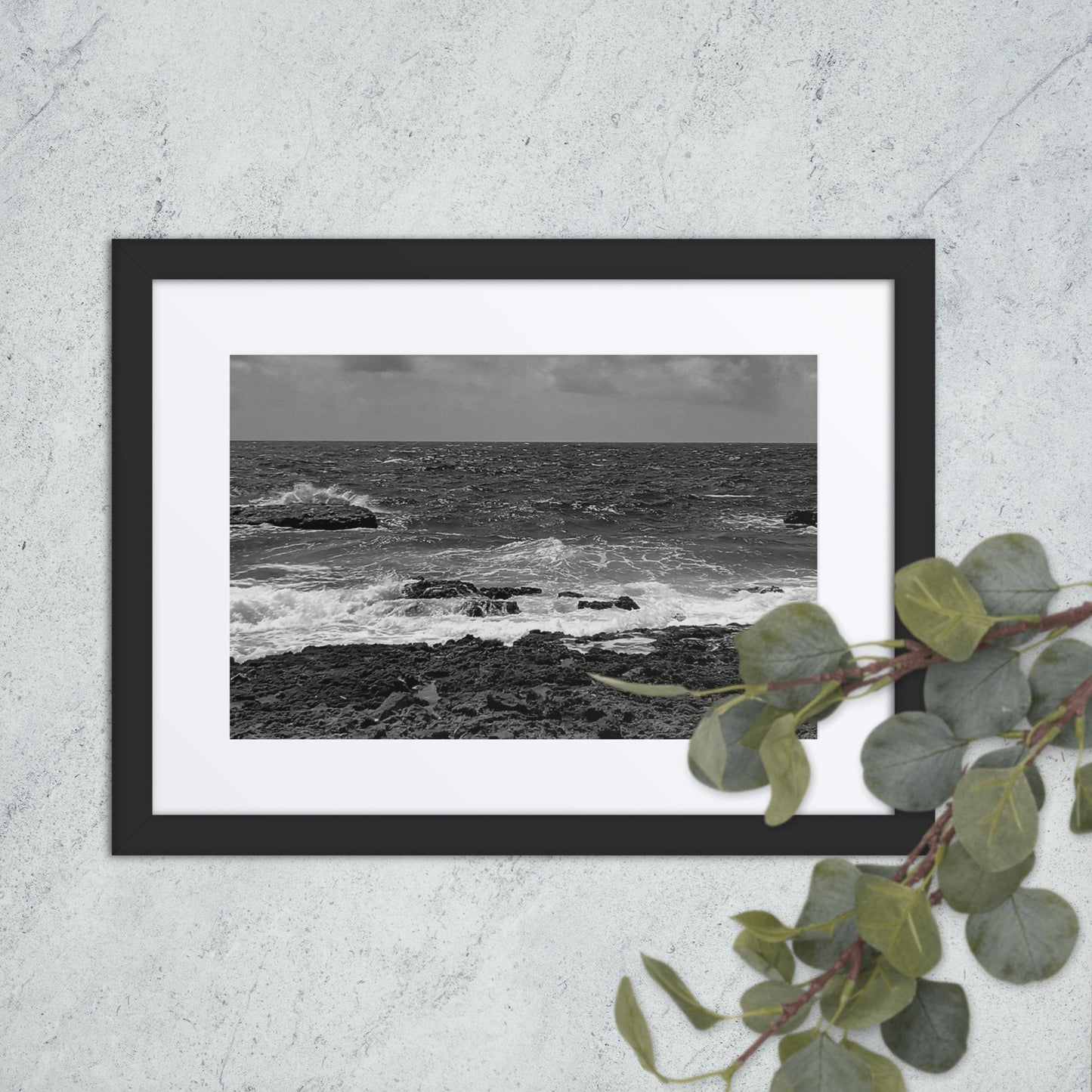 BLACK AND WHITE, COAST, Framed poster