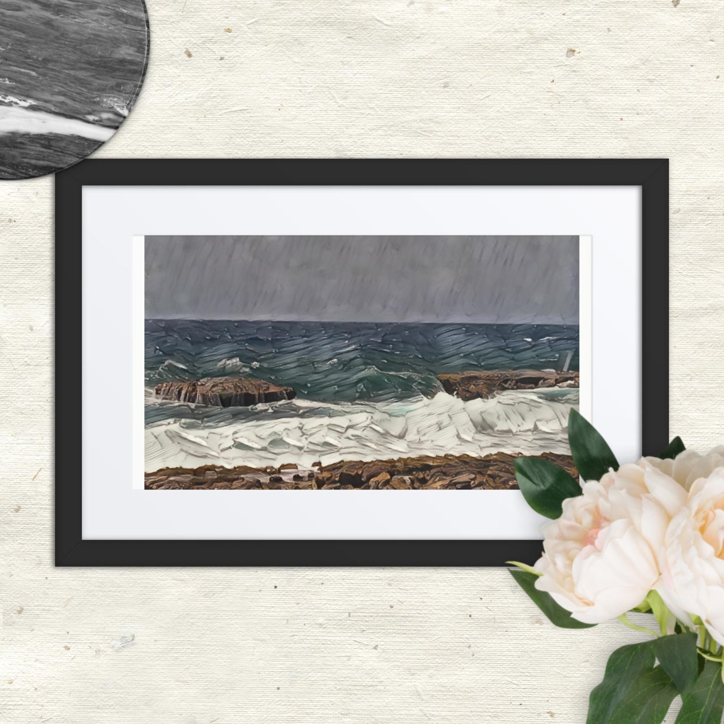 Waves at the Curacao, Framed poster