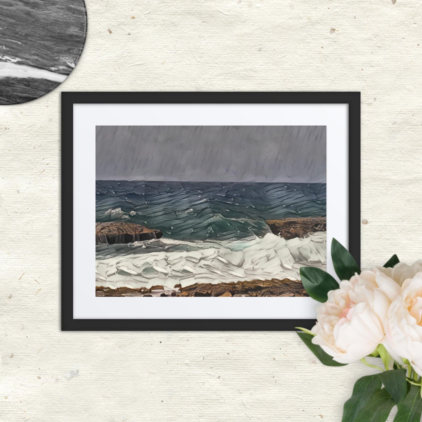 Waves at the Curacao, Framed poster