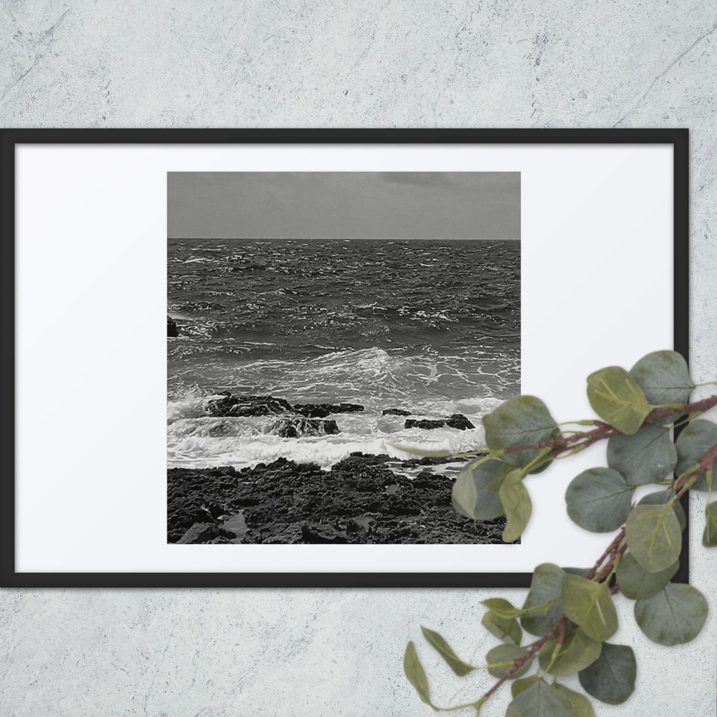 BLACK AND WHITE, COAST, Framed poster