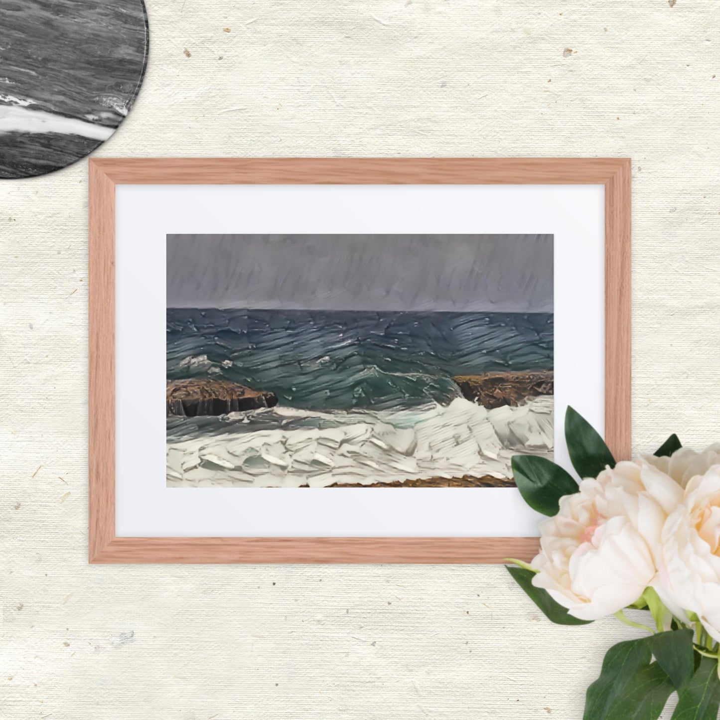 Waves at the Curacao, Framed poster