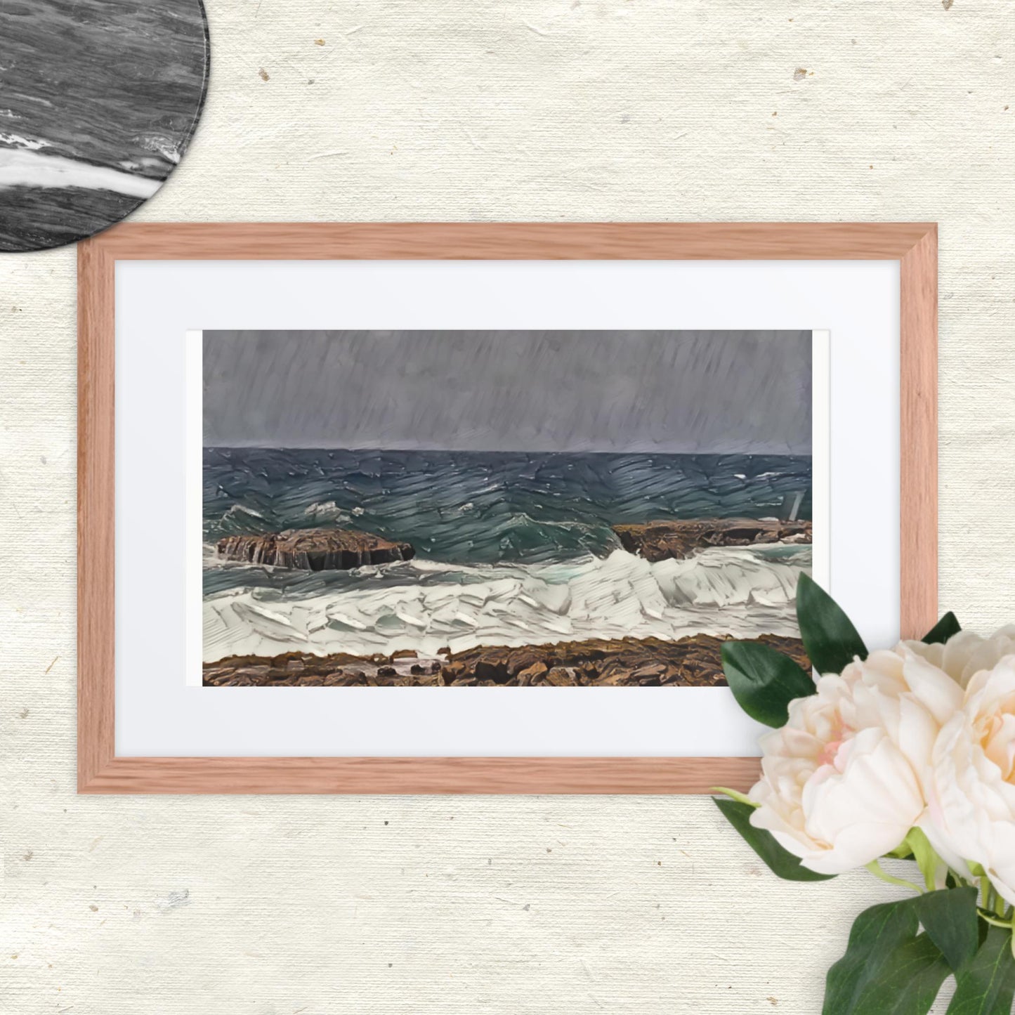 Waves at the Curacao, Framed poster