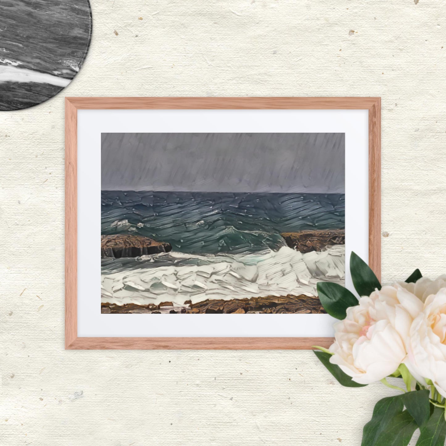 Waves at the Curacao, Framed poster