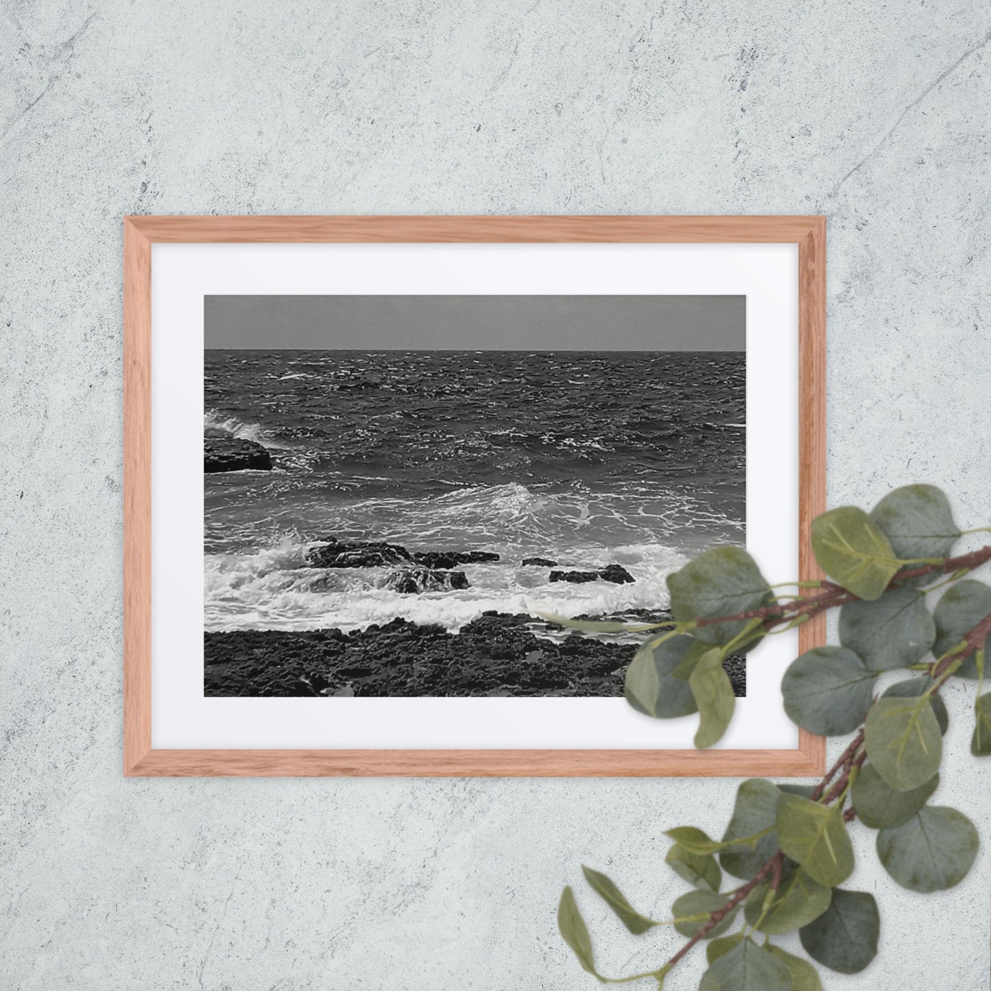 BLACK AND WHITE, COAST, Framed poster