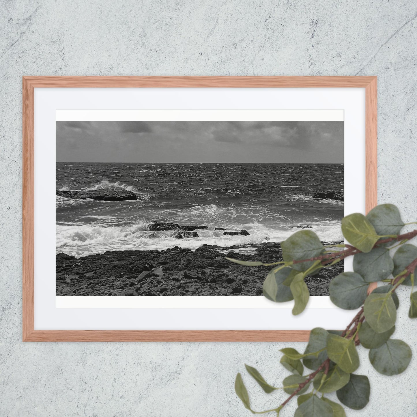 BLACK AND WHITE, COAST, Framed poster