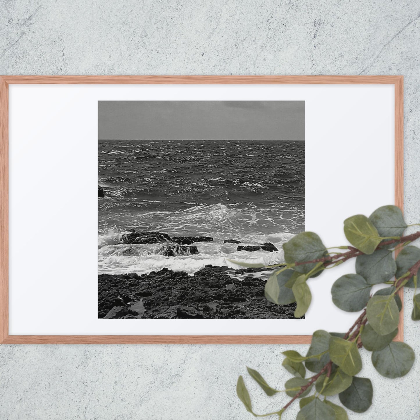 BLACK AND WHITE, COAST, Framed poster
