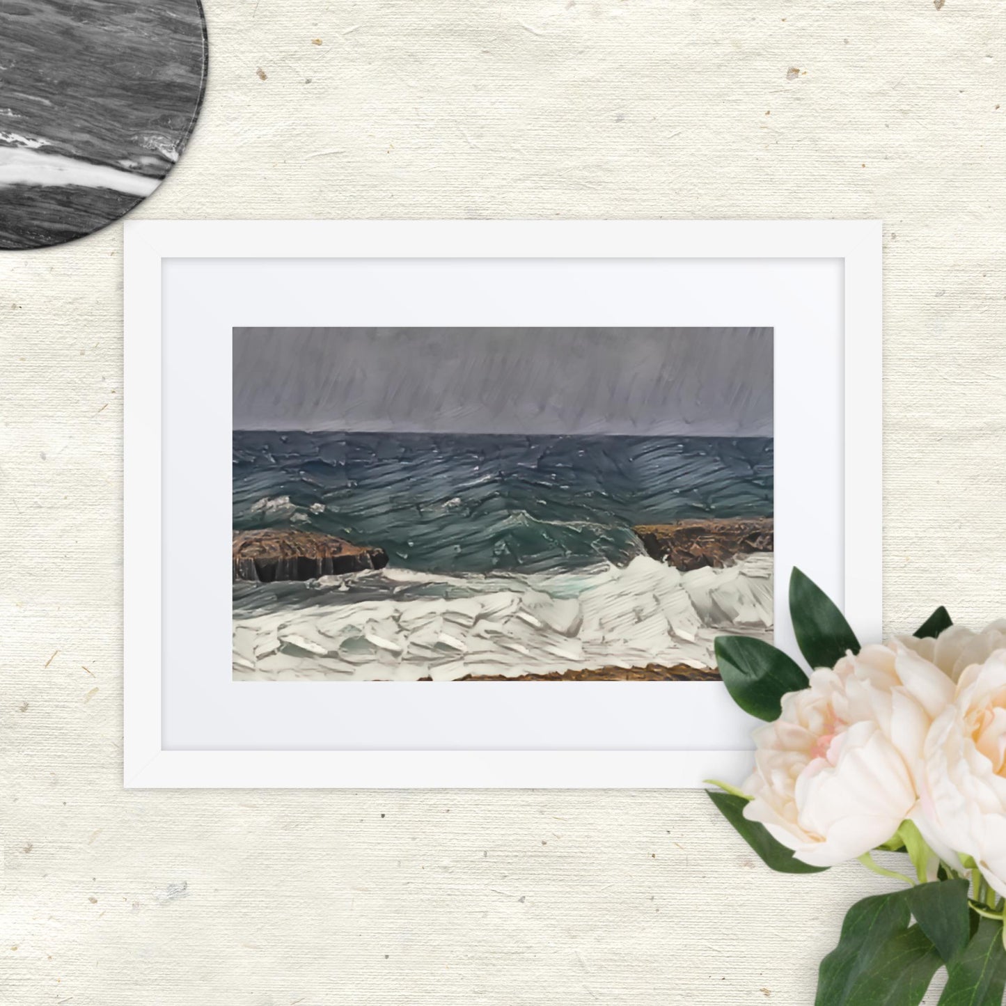 Waves at the Curacao, Framed poster