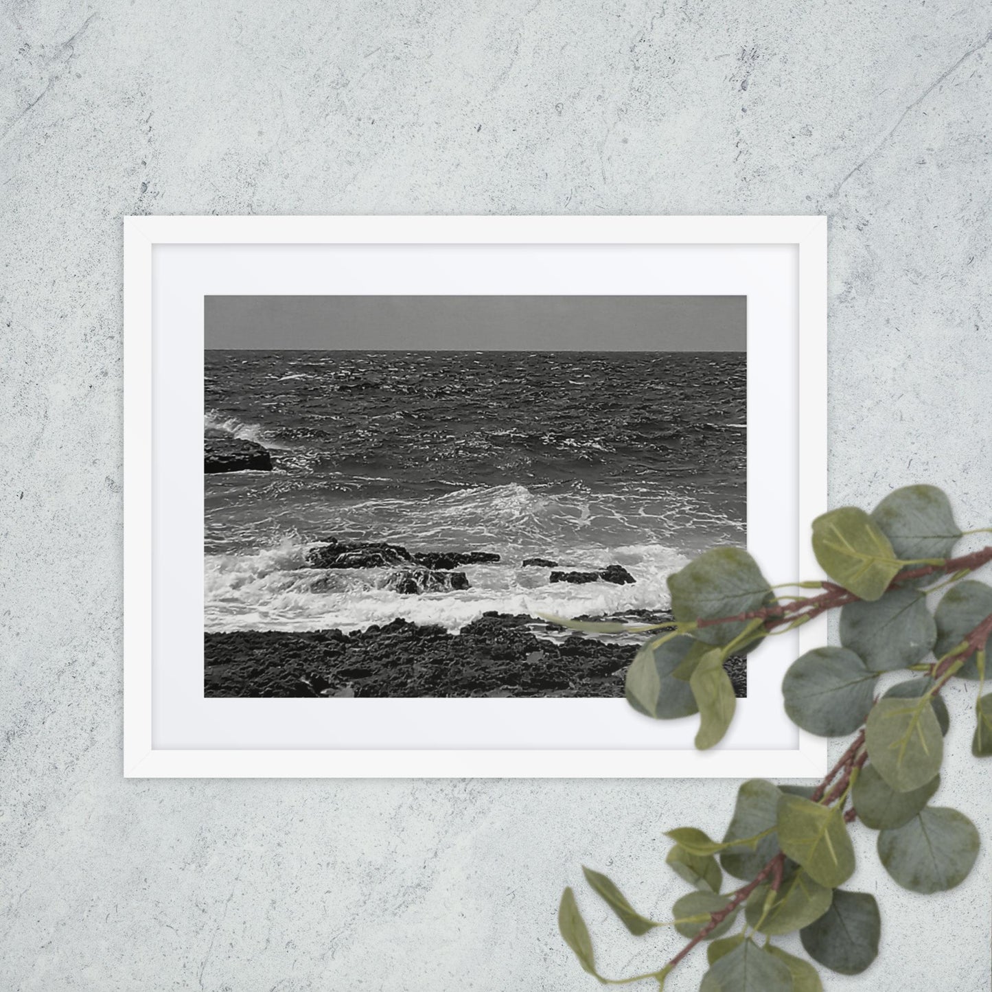 BLACK AND WHITE, COAST, Framed poster