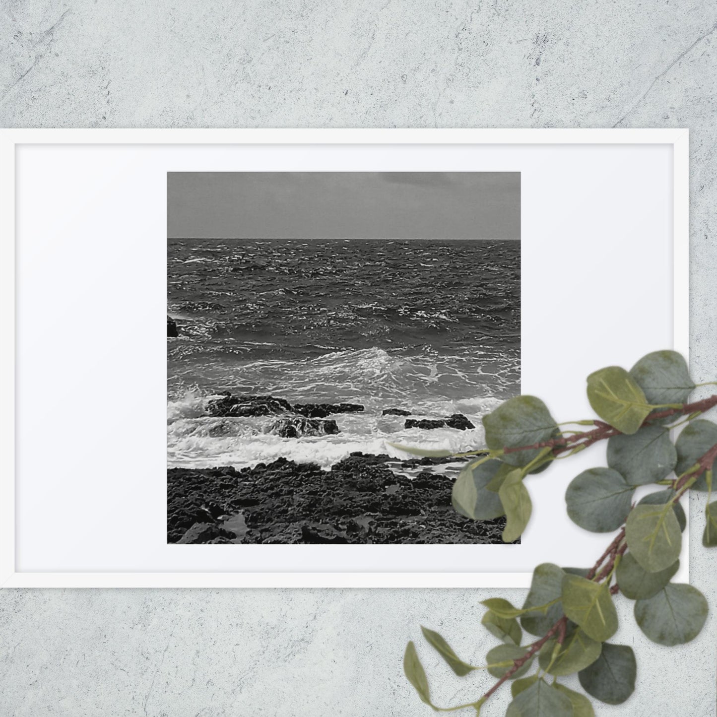 BLACK AND WHITE, COAST, Framed poster
