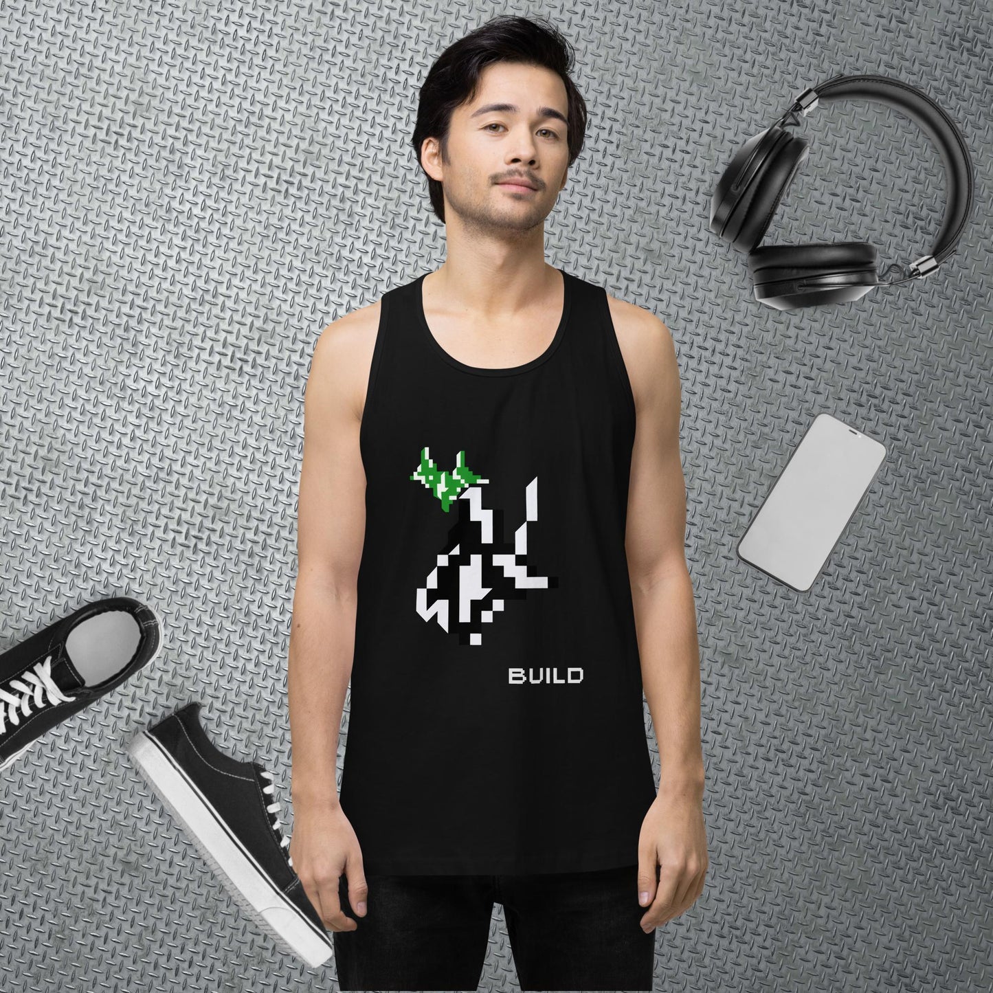 Pixel Art Tank Top Gaming Tank Gamer Gift Deer Pixel Art Workout Clothes Gaming Apparel Retro Gym Top Summer Streetwear Gift for Boyfriend