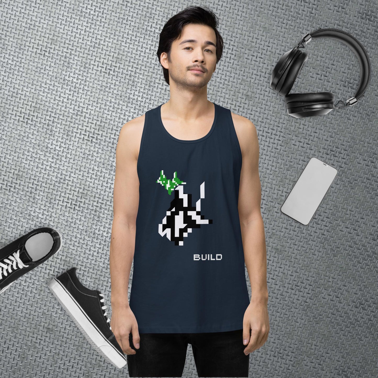 Pixel Art Tank Top Gaming Tank Gamer Gift Deer Pixel Art Workout Clothes Gaming Apparel Retro Gym Top Summer Streetwear Gift for Boyfriend