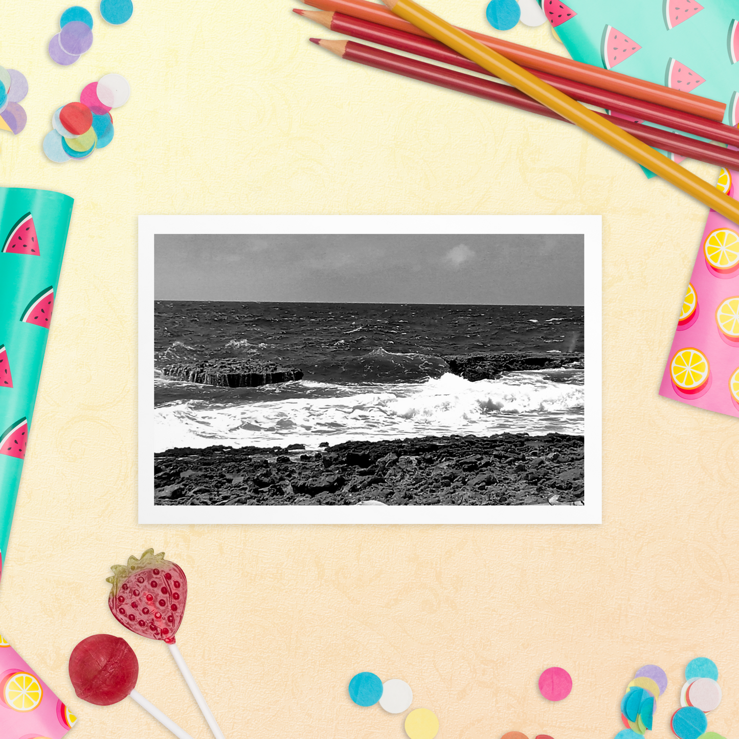 Black and White Standard Postcard Mailing Cards to Send