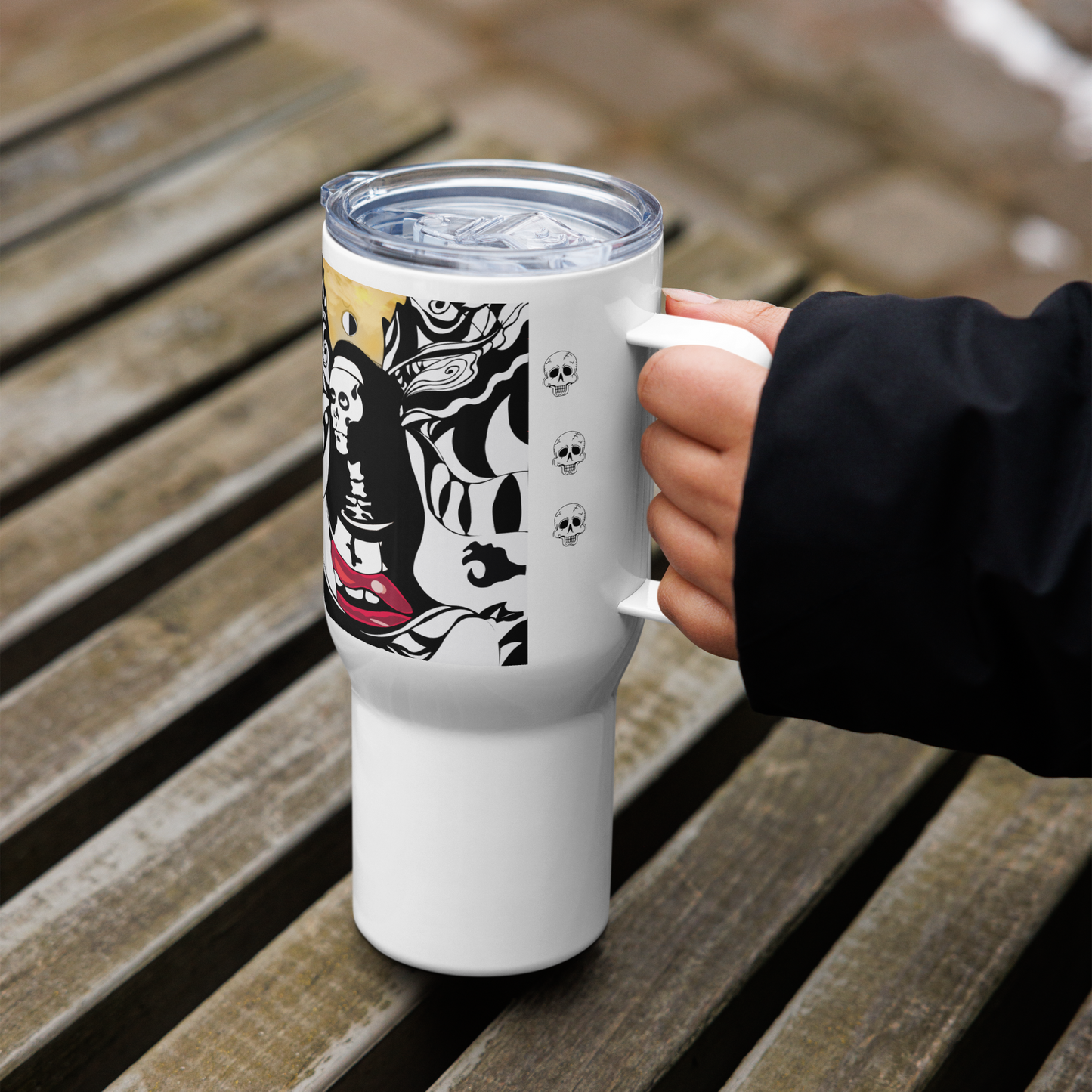 Dark Aesthetic Cup Gothic Drink Tumbler Witchy Gift Spooky Water Bottle Steel Tumbler Horror Fan Gift Alternative Gift Skeleton Cup Metal