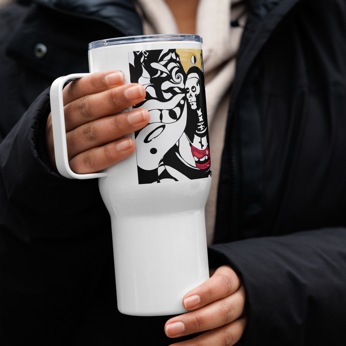 Dark Aesthetic Cup Gothic Drink Tumbler Witchy Gift Spooky Water Bottle Steel Tumbler Horror Fan Gift Alternative Gift Skeleton Cup Metal