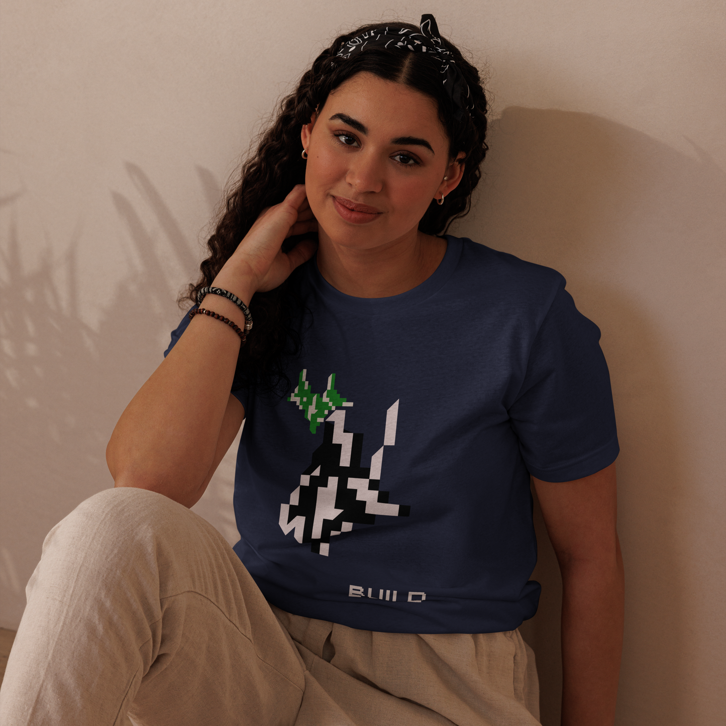 BUILD, MONOCHROME, Unisex staple eco t-shirt, Athleisure Minimalist BUILD Pixel Graphic Tech Streetwear Fashion Gaming Gift Unisex Workout Top Comfortable Layer