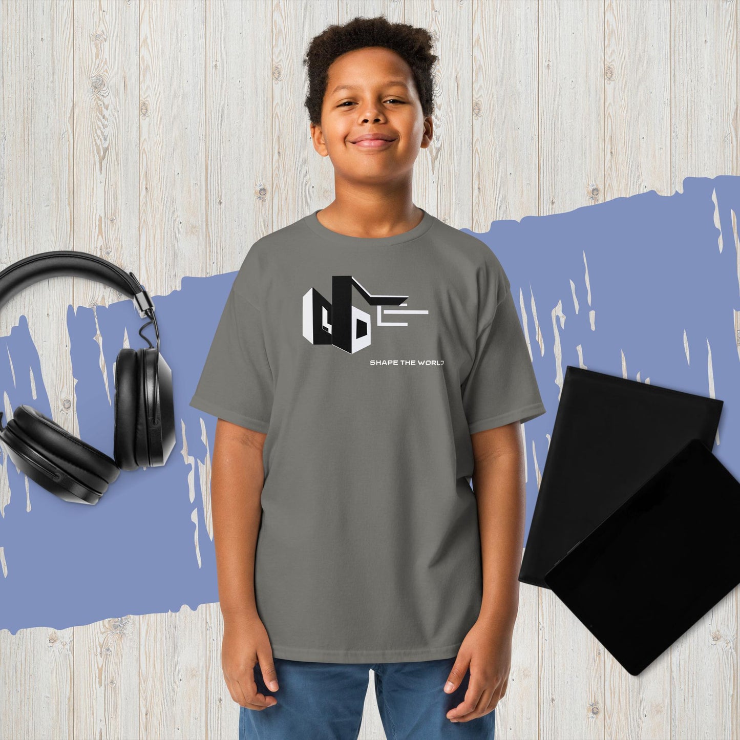 SHAPE THE WORLD, MONOCHROME DESIGN, Youth classic tee